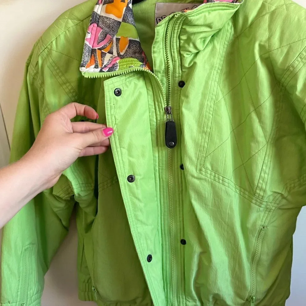 Profile Ski Vintage Green 80s Down Puffer Snow Winter Coat Jacket Medium - Picture 7 of 10